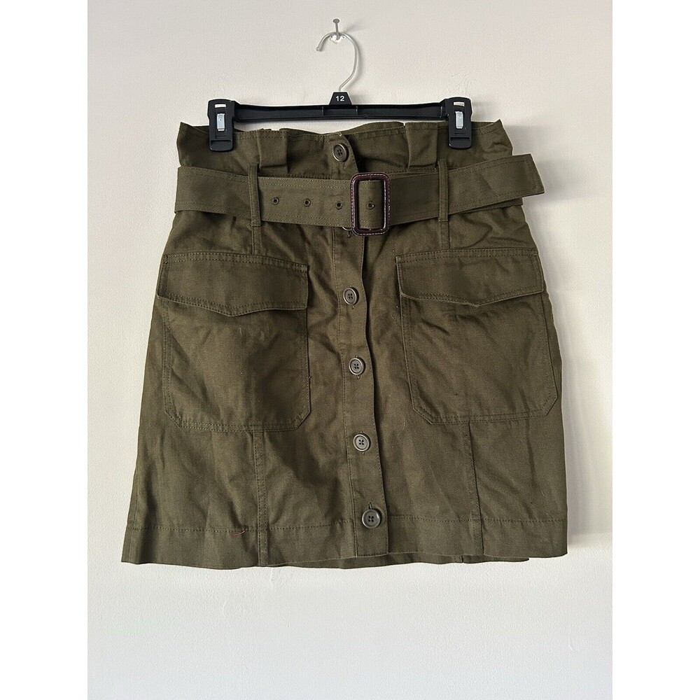 Banana Republic Heritage Green Paperbag Utility Heritage Skirt Size 10